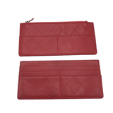 CHANEL 2pc. QUILTED LEATHER LUXE WALLET ORANGE
