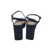 STUART WEITZMAN PLATFORM SANDAL SHOES NAVY GRAY 10