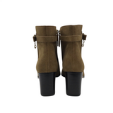 ANKLE HEEL BOOTIES BOOTS BROWN 9.5B