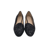 RON WHITE FLAT GLITTER SHOES BLACK SILVER 8