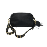 TORY BURCH CROSSBODY GOLD ACCENTS HANDBAG BLACK GOLD