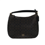 COACH LOGO SHOULDER HANDBAG BROWN BLACK