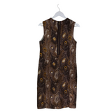 TORY BURCH PRINT SLEEVELESS DESIGNER DRESS BEIGE BROWN 6