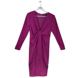 BADGLEY MISCHKA TWIST LONG SLEEVE DESIGNER DRESS MAGENTA 12