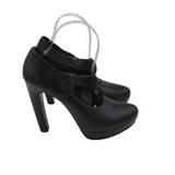PRADA MARY JANE PLATFORM PUMPS LUXE SHOES BLACK 38.5