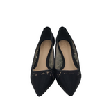 TORY BURCH LACE PUMPS DESIGNER SHOES BLACK 8.5M