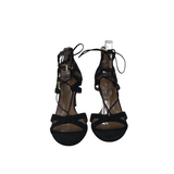 HEEL STRAPPY SANDAL DESIGNER SHOES BLACK 8