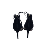 HEEL STRAPPY SANDAL DESIGNER SHOES BLACK 8