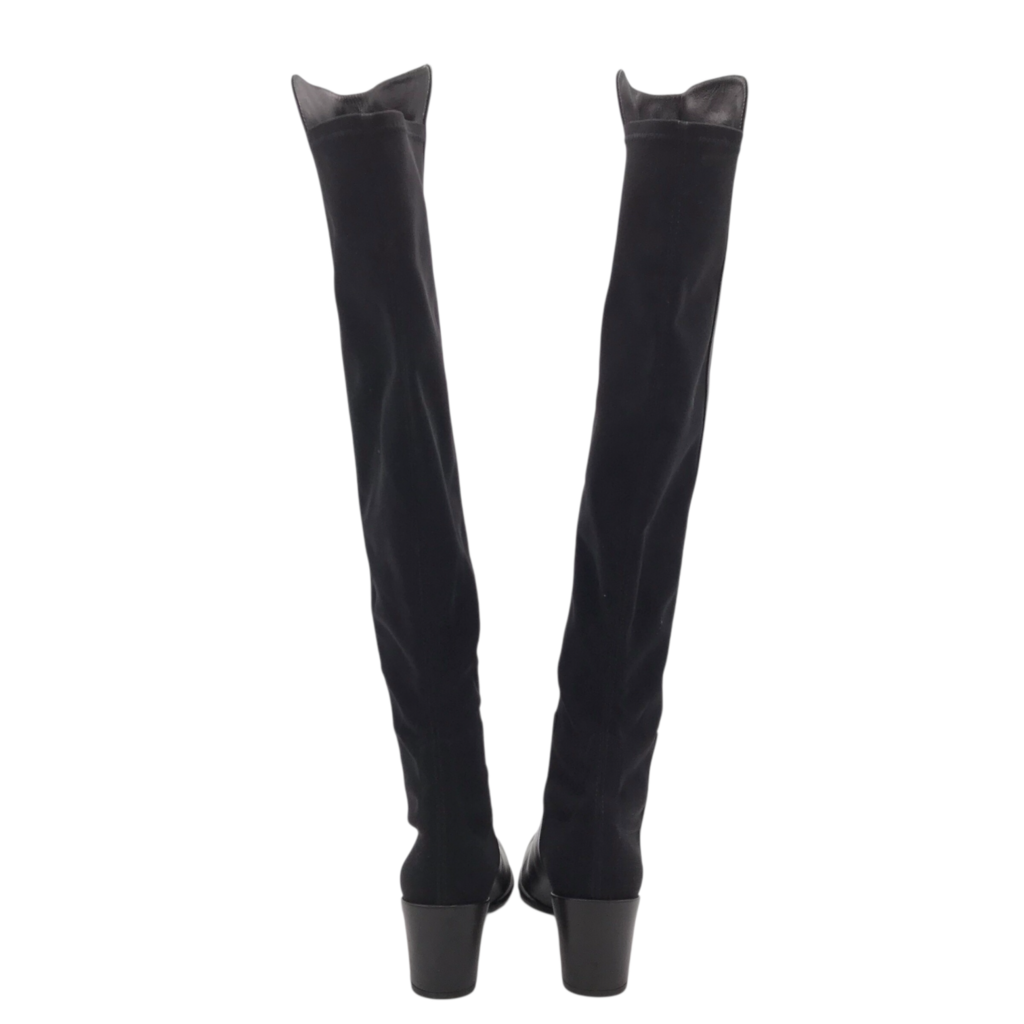 STUART WEITZMAN RET$295 OVER KNEE DESIGNER BOOTS BLACK 8