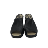 FLY LONDON WEDGE SLIDE SHOES BLACK 10