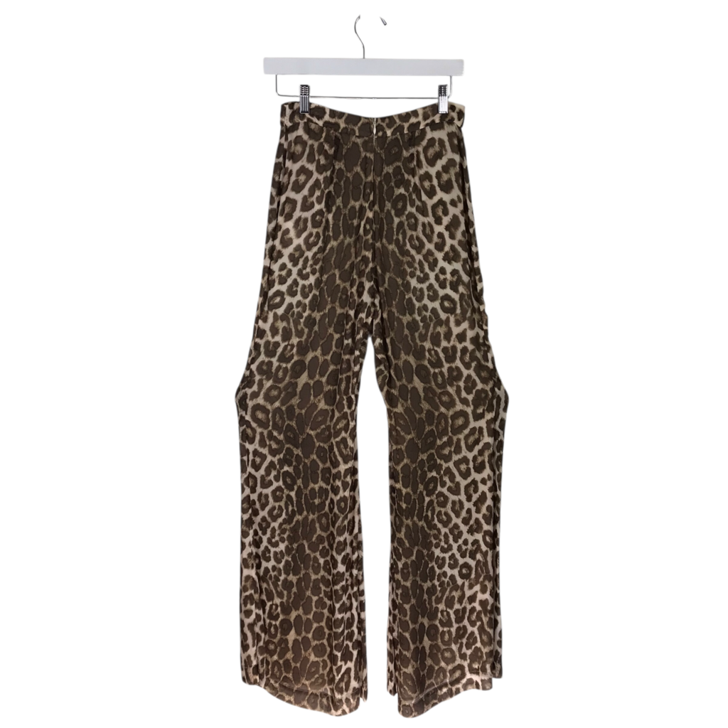 ZIMMERMANN RET $1210 ANIMAL PRINT DESIGNER PANT BROWN CREAM 0