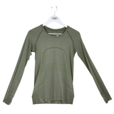 LULULEMON LONG SLEEVE TOP ACTIVEWEAR OLIVE MEDIUM