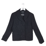 LAFAYETTE 148 TWEED LONG SLEEVE DESIGNER CARDIGAN BLACK 8