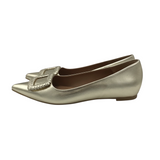 AQUATALIA RET $169 WATER REPELLENT LEATHER FLATS SHOES GOLD 10