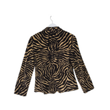 ETCETERA ANIMAL PRINT LONG SLEEVE DESIGNER BLAZER TAN BROWN 6