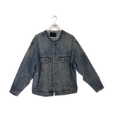 R13 RET$895 DEMIN LONG SLEEVE DESIGNER JACKET BLUE LARGE