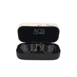 AQUASWISS W/CASE PILOT SUNGLASSES/READERS GOLDTONE