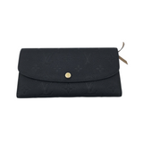 LOUIS VUITTON "EMILIE" MONOGRAM EMPREINTE LEATHER LUXE WALLET BLACK