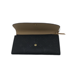 LOUIS VUITTON "EMILIE" MONOGRAM EMPREINTE LEATHER LUXE WALLET BLACK