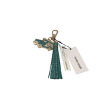 BRAHMIN NWT$125 CAR TASSEL WOMEN'S ACCESSORIES TEAL GOLD