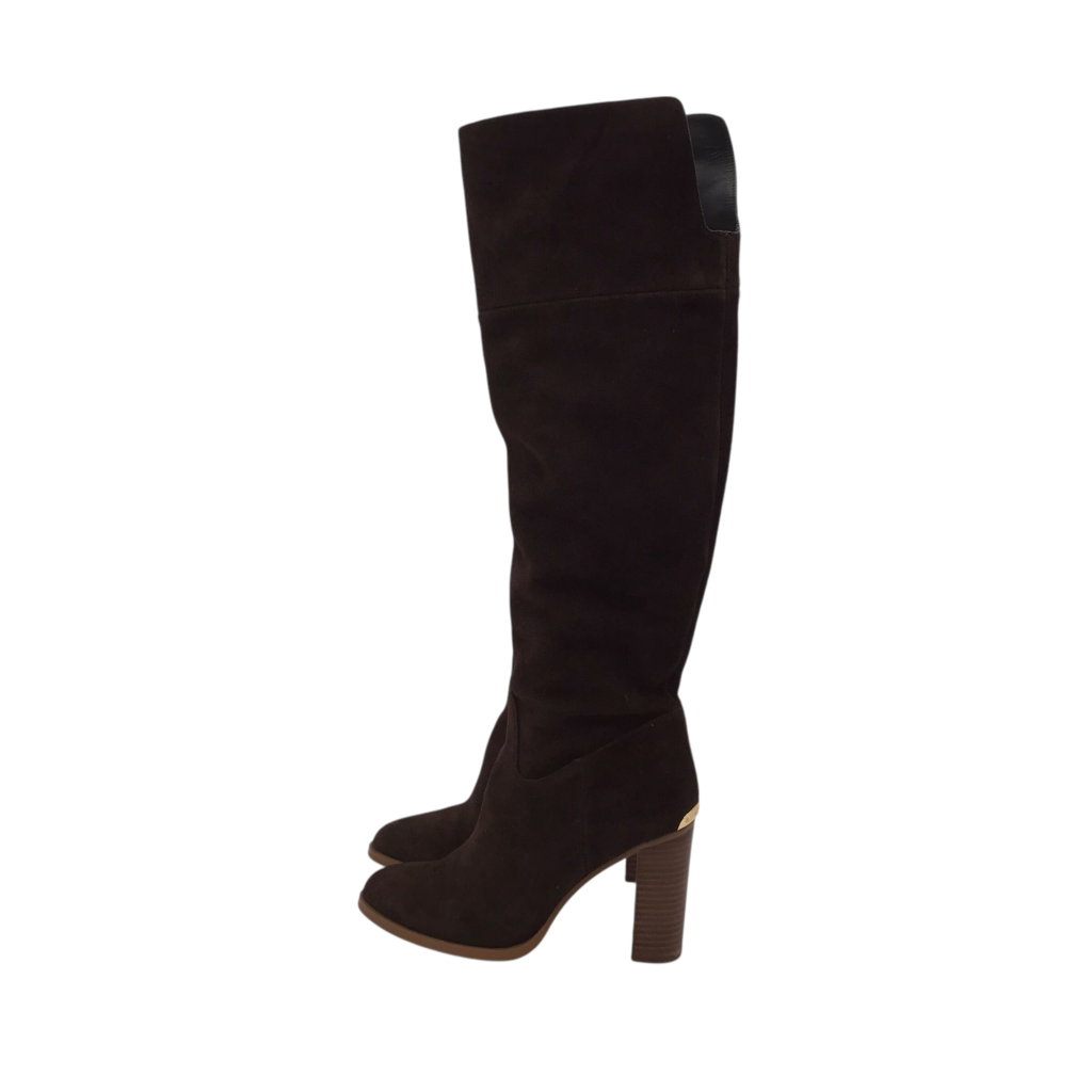 MICHAEL KORS OTK SUEDE LEATHER DESIGNER BOOTS BROWN 8.5