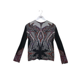 ETRO LONG SLEEVE DESIGNER TOP BLACK WHITE 8