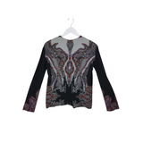 ETRO LONG SLEEVE DESIGNER TOP BLACK WHITE 8