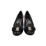 FERRAGAMO RET$630 LEATHER PUMP DESIGNER SHOES TAN BLACK 7.5