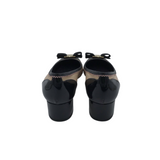 FERRAGAMO RET$630 LEATHER PUMP DESIGNER SHOES TAN BLACK 7.5