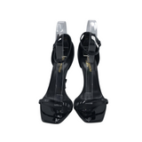 YSL "OPYUM 110" LEATHER HEELS LUXE SHOES BLACK 38