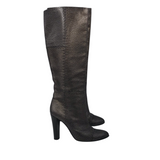 FENDI PEBBLE LEATHER PATCHWORK LUXE BOOTS BROWN 40