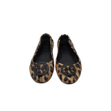 TORY BURCH RET$225 LEATHER BALLET FLAT SHOES BLACK TAN 9.5