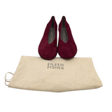 EILEEN FISHER SUEDE FLAT SHOES MAROON 9