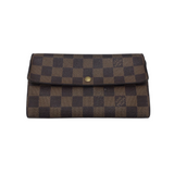 LOUIS VUITTON 2002 DAMIER EBENE SARAH LUXE WALLET BROWN