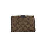 COACH MONOGRAM TRI-FOLD WALLET BROWN TAUPE