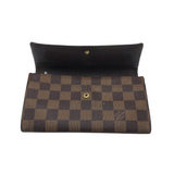 LOUIS VUITTON 2002 DAMIER EBENE SARAH LUXE WALLET BROWN