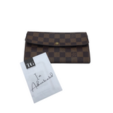 LOUIS VUITTON 2002 DAMIER EBENE SARAH LUXE WALLET BROWN