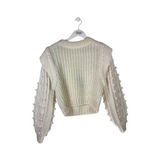 FARM RIO NWT$250 CHUNKY KNIT LONG SLEEVE DESIGNER SWEATER IVORY XSMALL
