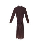 GLITTER LONG SLEEVE MAXI DESIGNER DRESS BLACK MULTI MEDIUM