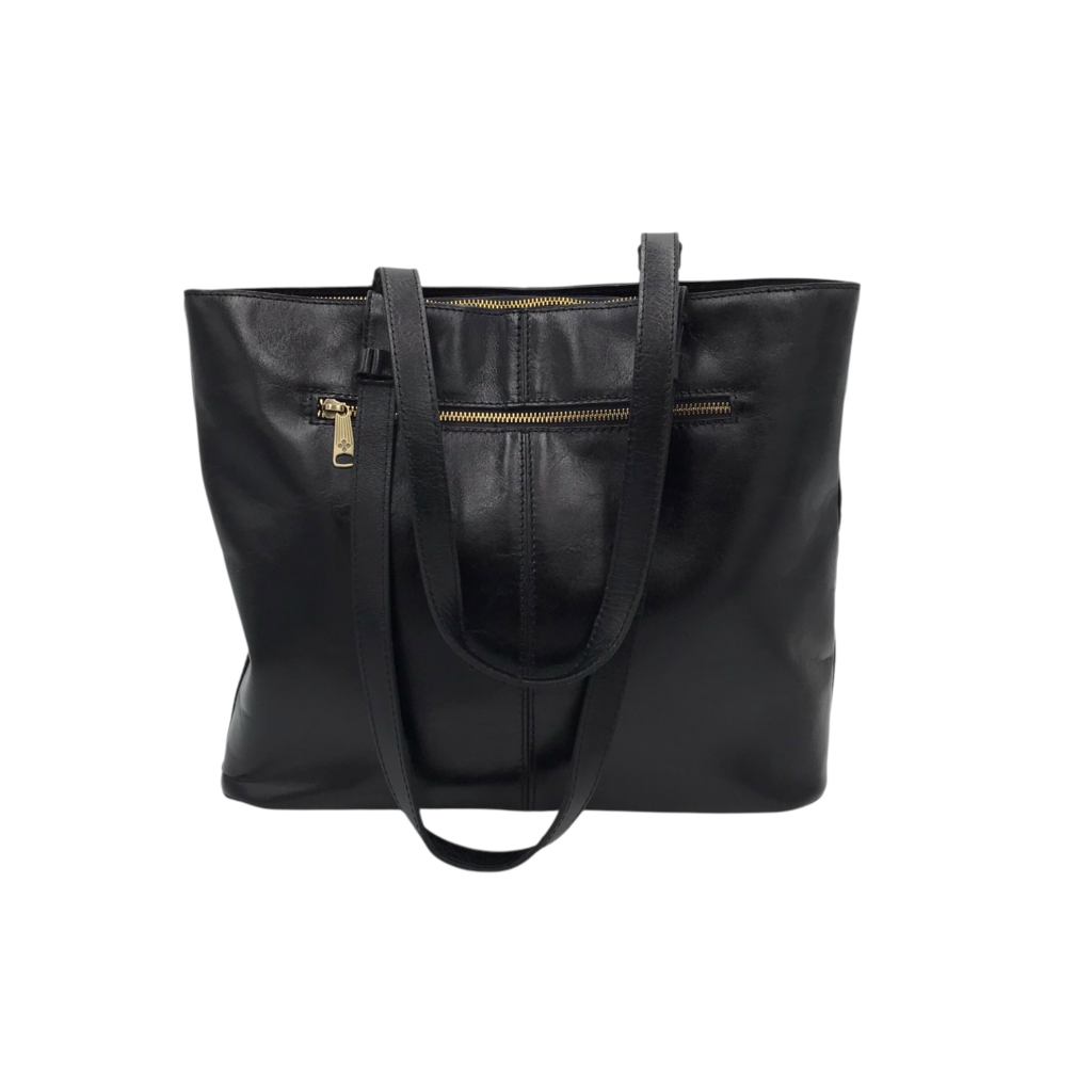 PATRICIA NASH RET$249 LEATHER TOTE HANDBAG BLACK RUST