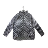 ATHLETA METALLIC QUILTED ZIP JACKET SILVER XLARGE