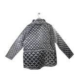 ATHLETA METALLIC QUILTED ZIP JACKET SILVER XLARGE