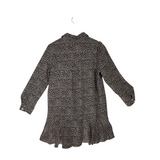 AVARA NWT$84 ANIMAL LS DRESS CREME BLACK MEDIUM