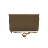 DIOR VINTAGE LEATHER CLUTCH LUXE HANDBAG TAUPE