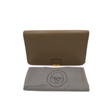 DIOR VINTAGE LEATHER CLUTCH LUXE HANDBAG TAUPE
