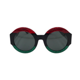 GUCCI ACETATE ROUND GG0084S LUXE SUNGLASSES GREEN/BLACK