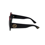 GUCCI ACETATE ROUND GG0084S LUXE SUNGLASSES GREEN/BLACK