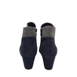 VANELI SUEDE ANKLE WEDGE BOOTS BLACK NAVY 9N