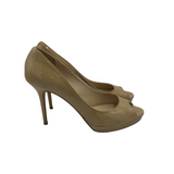 JIMMY CHOO "LUNA" PEEP TOE PUMPS LUXE SHOES NUDE 41