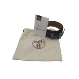 HERMES 925 "TOUAREG" REVESIBLE LEATHER LUXE MEN BELT BLACK/BROWN 105